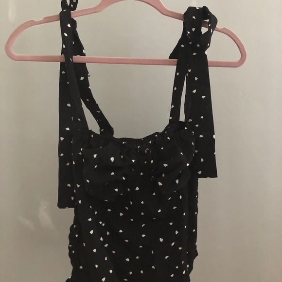 black tank with bodice and heart detail - Picture 2 of 4